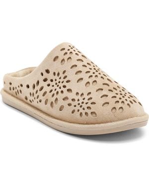 Børn Laser Cut Microsuede Clog Slipper - Metallic