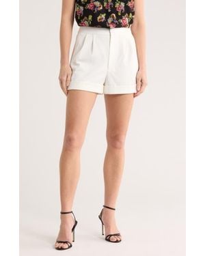 Alice + Olivia Conry Cuff Pleated Shorts - White