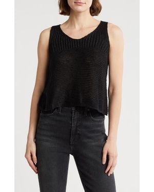Love By Design Bay Open Knit Tank - Black