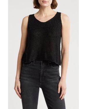 Love By Design Bay Open Knit Tank - Black