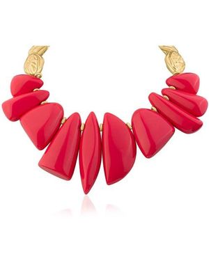 Jardin Mutishape Nugget Collar Necklace - Red
