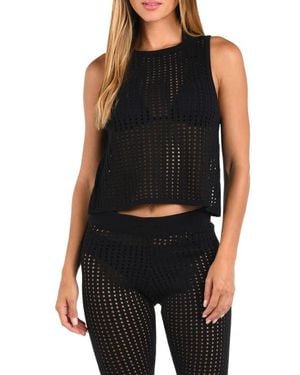 Sunshine 79 Resort Crochet Cover-Up Tank - Black