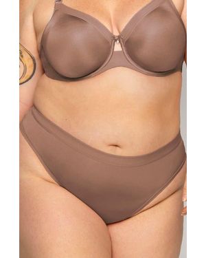 Curvy Couture Micro Thong - Brown