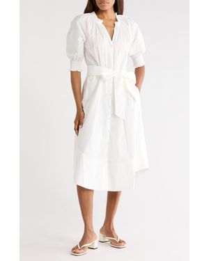 Ramy Brook Kleo Puff Sleeve Cotton Shirtdress - White