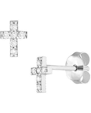 HAWLEY ST Diamond Mini Cross Stud Earrings - Multicolor