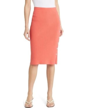 Rag & Bone Asher Side Button Rib Sweater Skirt - Pink