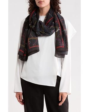 KARL LAGERFELD Paris Map Chiffon Scarf - White