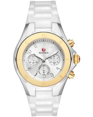 Michele Jellybean Silicone Strap Watch, 38Mm - Metallic