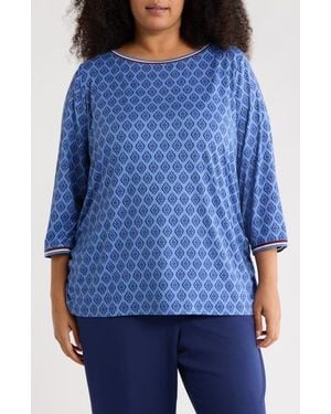 Ruby Rd. Novelty Jersey Top - Blue