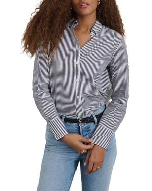 Alex Mill Val Stripe Poplin Button-Up Shirt - Gray