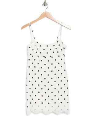 Wayf Lace Trim Minidress - White