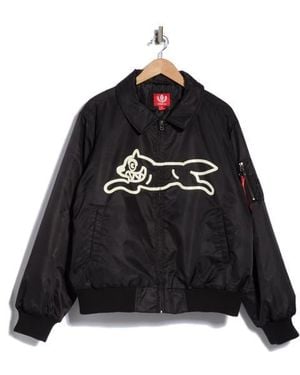 ICECREAM Logo Nylon Flight Jacket - Black