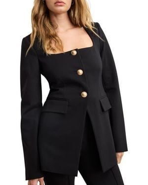 GOOD AMERICAN Stretch Ponte Sculpt Blazer - Black