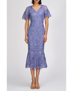 JS Collections Camila Soutache Cocktail Dress - Blue