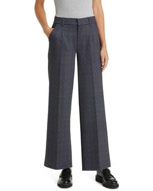 Wit & Wisdom 'Ab'Solution Plaid Skyrise Wide Leg Ponte Pants - Blue