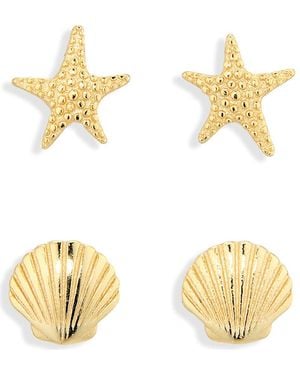 Argento Vivo Sea Life Set Of 2 Stud Earrings - Metallic