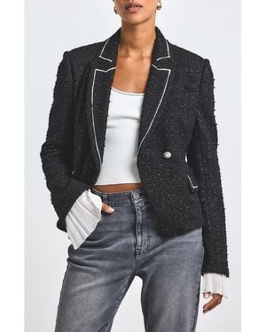 10 Crosby Derek Lam Estelise Galaxy Tweed Jacket - Black