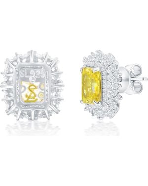 Suzy Levian Gala Firework Cluster Stud Earrings - Blue