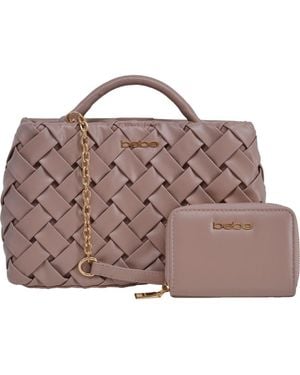 Bebe Luca Satchel With Matching Wallet - Pink