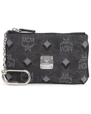 MCM Aren Monogram Wallet - Gray