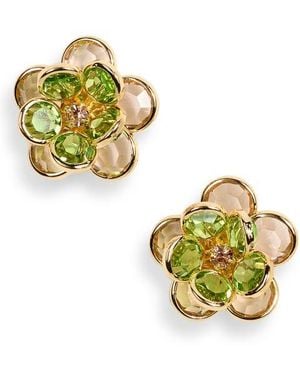 Frasier Sterling Petunia Flower Stud Earrings - Metallic