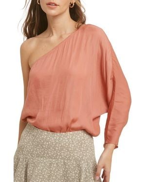 Wishlist One-Shoulder Satin Top - Multicolor