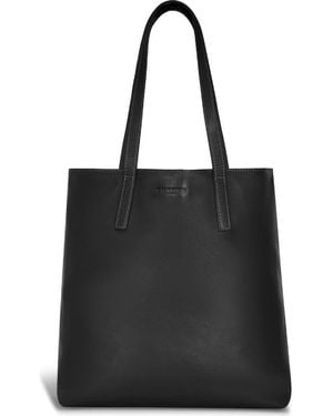 CHAMPS Onyx Leather Vertical Tote - Black