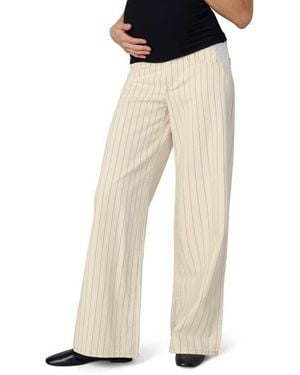 Joe's Jeans The Lou Lou Stripe Low Rise Wide Leg Maternity Jeans - Natural