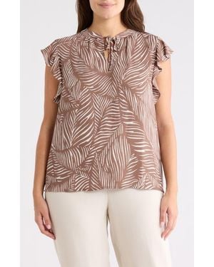 Nordstrom Rack Ruffle Tie Neck Top - Red