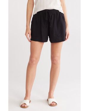 Splendid Marseille Linen Blend Drawstring Shorts - Black