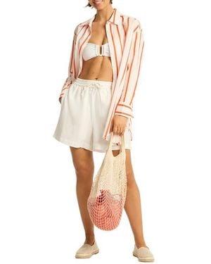 Sea Level Corfu Stripe Cover-Up Shirt - Multicolor