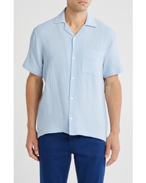 Joe's Jeans Cotton Gauze Camp Shirt - Blue