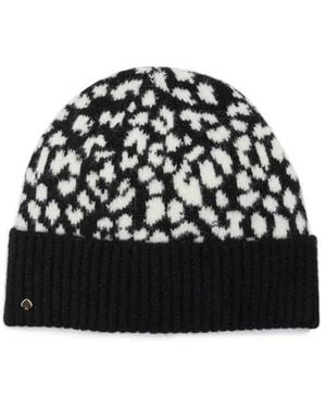 Kate Spade Leopard Beanie - Black