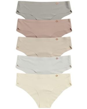 Danskin 5-Pack Microfiber Dolphin Leg Hipster Briefs - White
