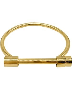 Adornia 14K Plated Stainless Steel Water Resistant Screw Cuff - Metallic