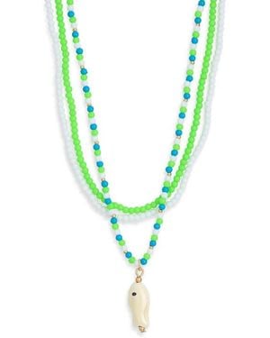 Leith 3-Pack Assorted Beaded Necklaces - Green
