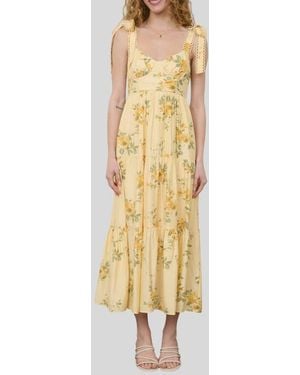 Blu Pepper Loop Trim Tie Shoulder Maxi Dress - Metallic