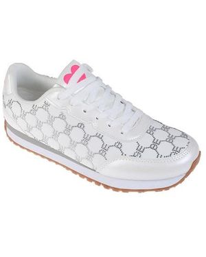 Bebe Rhinestone Jogger Sneaker - White