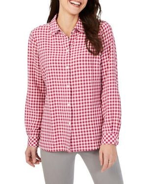 Foxcroft Harris Gingham Stretch Shirt - Red
