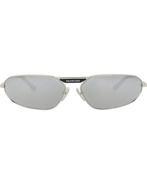 Balenciaga 64Mm Oval Sunglasses - Gray