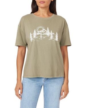 C&C California Toni Boxy Cotton Crop Tee - Green