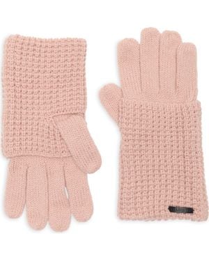AllSaints Mixed Stitch Gloves - Pink