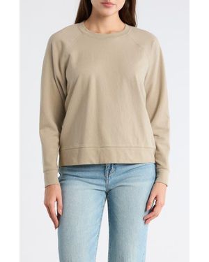 James Perse Cotton French Terry Relaxed Sweater - Natural