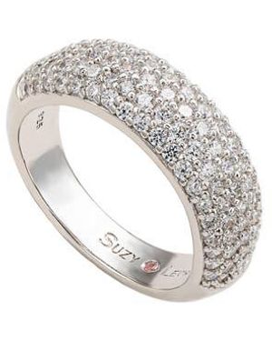 Suzy Levian Cubic Zirconia Pavé Band Ring - White