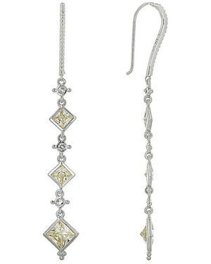 Judith Ripka Diamond Cut Cz Drop Earrings - White