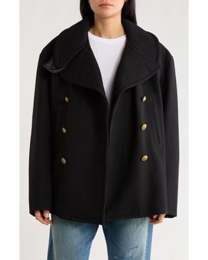 Denimist Oversize Wool Blend Peacoat - Black