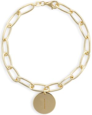 Meshmerise Initial Disc Charm Bracelet - Metallic