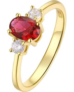 CANDELA JEWELRY Over Sterling Cubic Zirconia Three Stone Ring - Metallic
