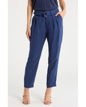 Ramy Brook Miley Belted Pleated Pants - Blue