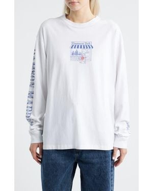 Damson Madder Damson Deli Long Sleeve T-Shirt - White
